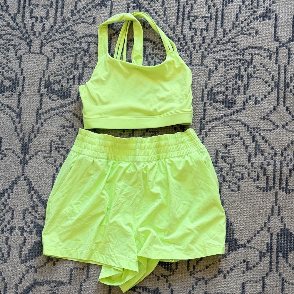 Athleta sports bra and running shorts bundle